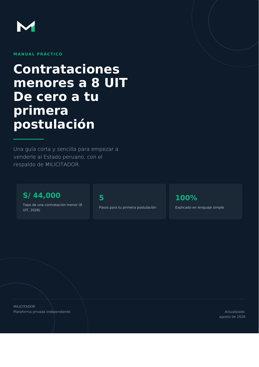Portada del Manual Práctico de Contrataciones Menores a 8 UIT