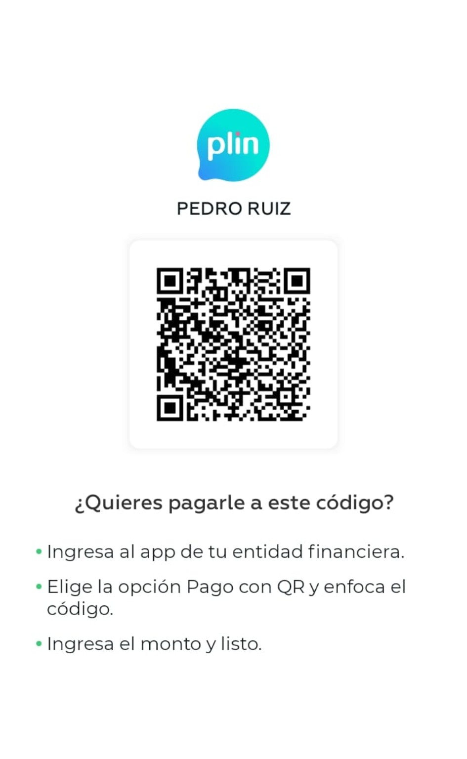 QR de pago Plin para MILICITADOR